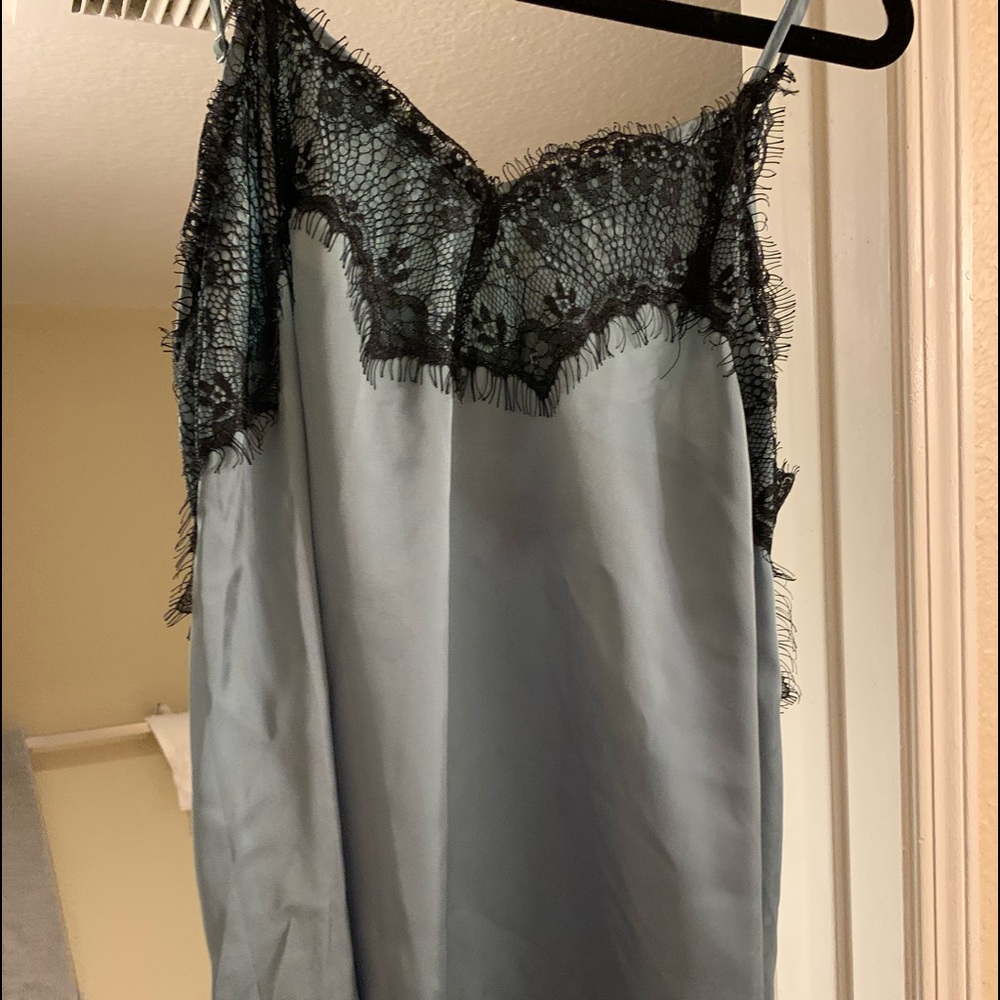Francesca’s Silk/Lace Tank Top